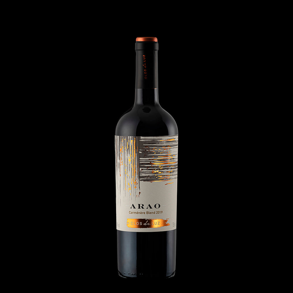 vino tinto arao carmenere botella barrica clos de luz